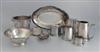 (HOLLAND-AMERICA LINE.) Group of 10 silver serving pieces by Van Zwanenburg,